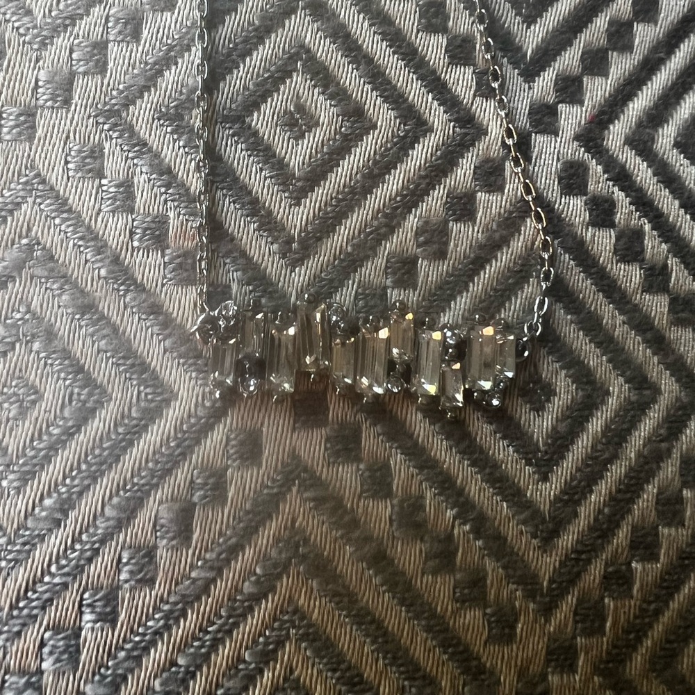 Silver Crystal Necklace French Connection  NWT